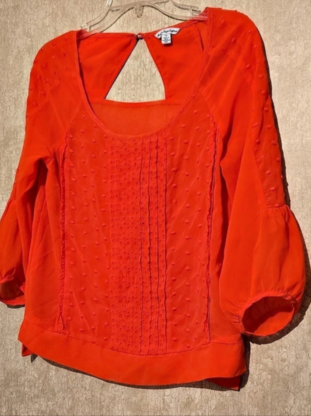 American Eagle Outfitters Textured Blouse in Orange Size Small Like New